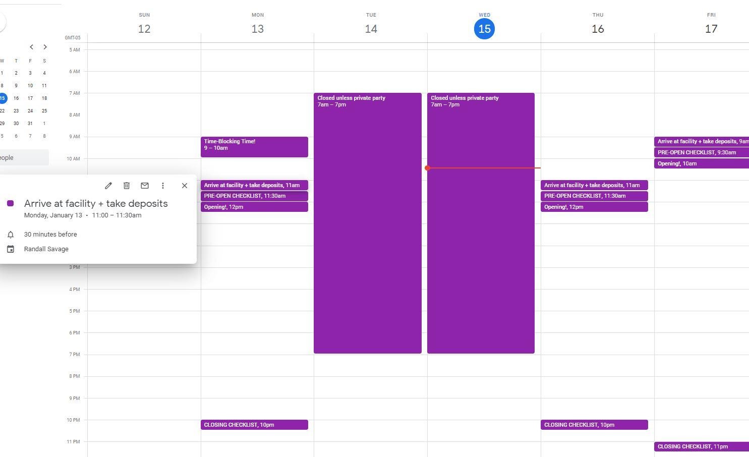 Calendar your daily/weekly work tasks