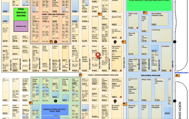 IAAPA 2021 Floor Map Zoomed In