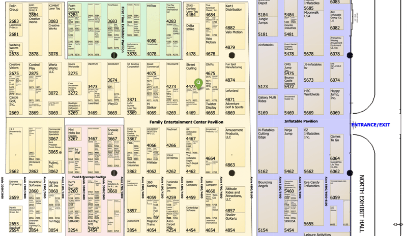 IAAPA Map 2023 Booth Zoomed in Closer