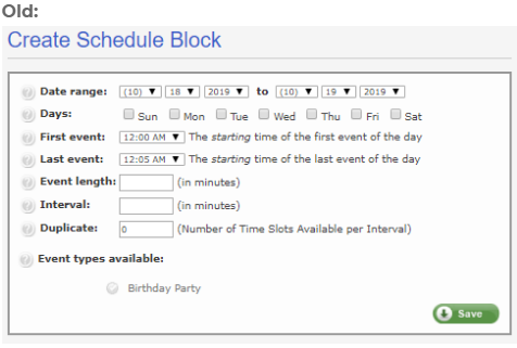 Schedule Block Old