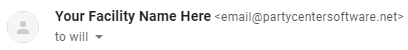 Facility Name area in email
