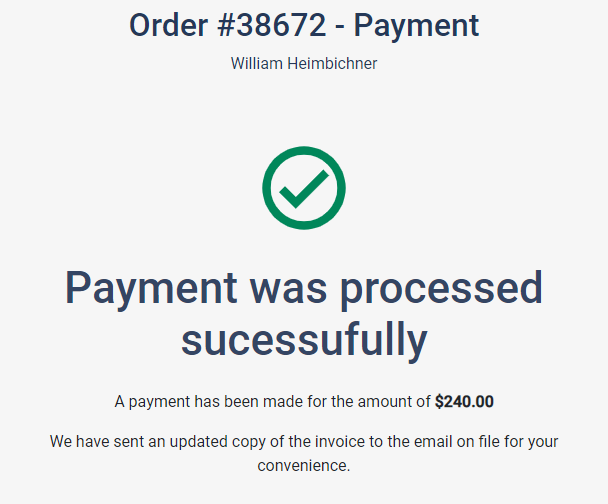 Successful Payment