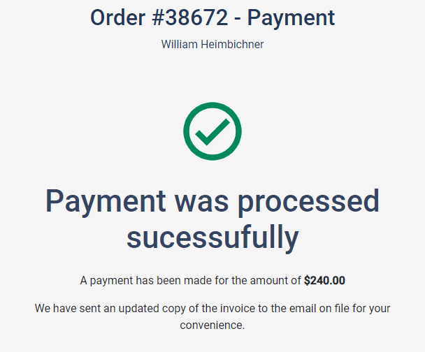 Payment Processed