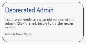 screenshot showing old admin page in PCS