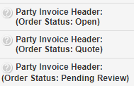 Party Invoice Header Text 1