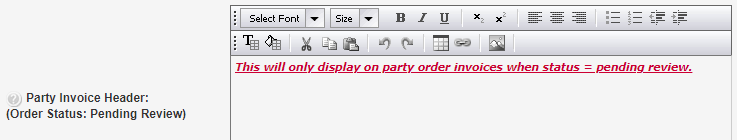 Party Invoice Header Text 3