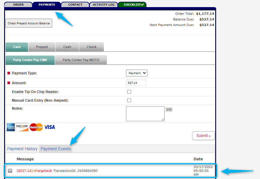 Payment Events Chargeback Information 1