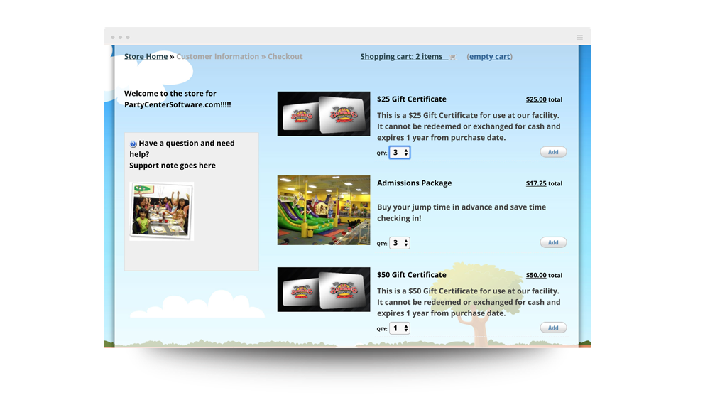 Party Center Software Features